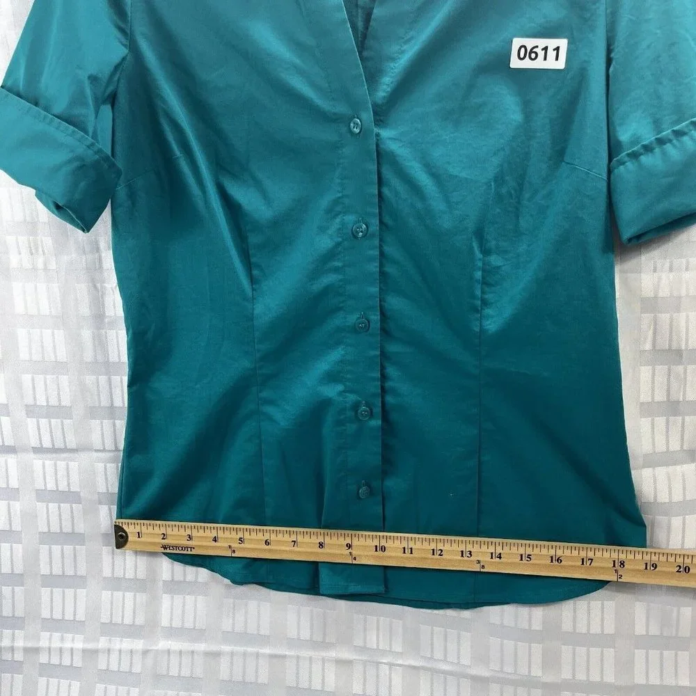 Worthington Shirt Womens Color Green Size MButton Up ShortSleeve Collared Casual - Picture 6 of 16